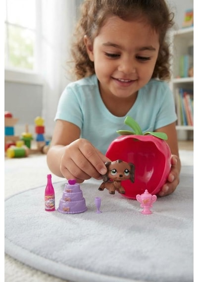 Sevimli Minişler Işıklı Elma Yuvalı Pet Shop Oyun Seti Kaleme Takılabilir Sevimli Köpek Figürlü Ve Aksesuarlı Çocuk Oyuncağı