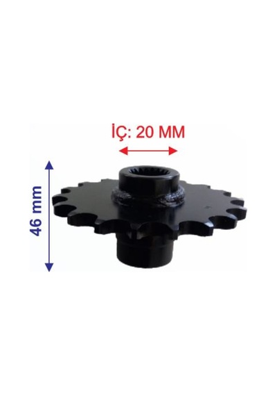Atv Ön Dişli 520-18T Iç 20 Mm Uzunluk 46 Mm M Öm