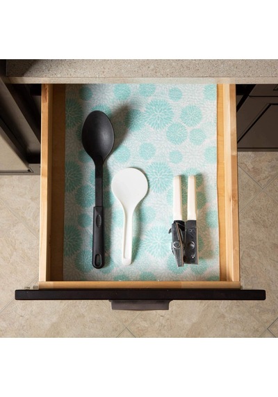 Dıı Buzdolabı &amp Raf Astar Koleksiyonu Yapışkan Olmaz, Kesilmiş, Makinede Yıkanabilir, 12x20, Aqua Dahlia, 2 Ade Diğer