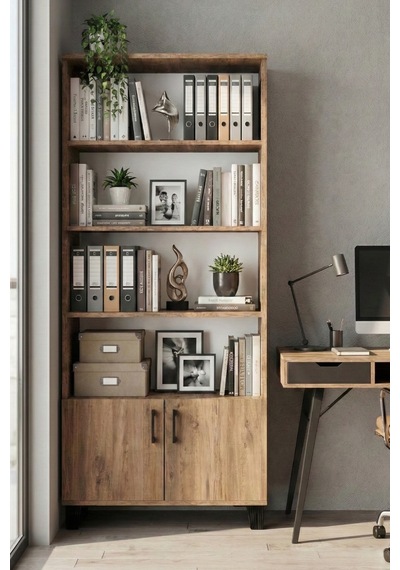 Çok Amaçlı Kitaplık Suntalam Kahverengi 75x190 Çok Renkli