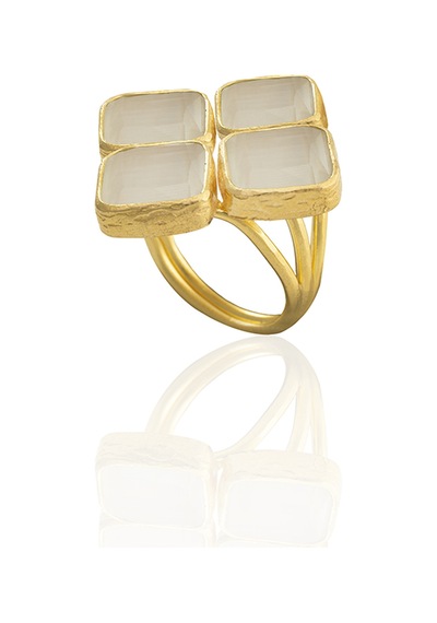 Kadir Jewellery 22 Ayar Altın Kaplama Kadın Zirkon Taşlı Yüzük Beyaz 40189823