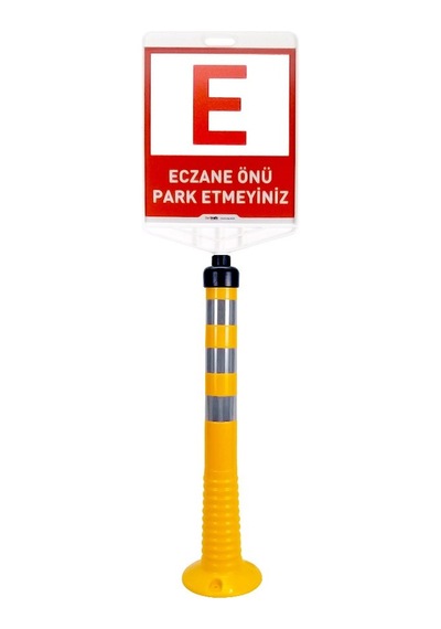 Eczane Önü Park Etmeyiniz Uyarı Levhalı Sarı Delinatör Seti N11.78