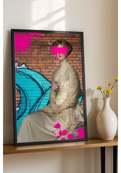 Klasik Portre Graffiti Çerçeveli Tablo Ofis Ve Ev İçin Modern Tasarım Altered Art