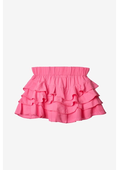 Le Mabelle Pembe Fırfır Detaylı Kız Çocuk Gömlek Etek Takım - Desire Pembe