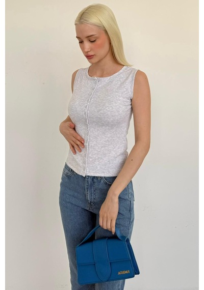 Karmelanj Bisiklet Yaka Düğmeli Kadın Bluz Mg2638 Karmelanj