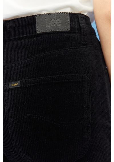 Lee Carol Cropped Straight Fit Yüksek Bel Esnek Jean Kot Pantolon L30UBF01 Siyah