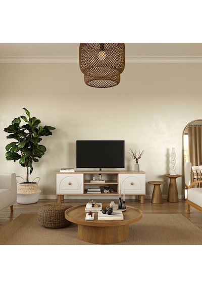 Bohem Tv Ünitesi 150 Cm 2 Kapaklı Mdf Kapaklı Tv Ünitesi Altın