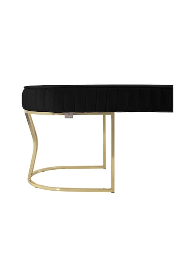 Viego Gold Striped- Siyah Kapitoneli Chester Model Puf & Bench & Koltuk & Uzun Makyaj Puff & Yatak Ucu &önü