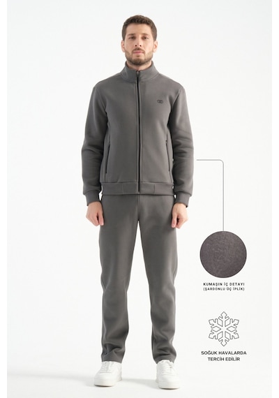 Shooter Sportswear Shooter Deluxe Kışlık Erkek Eşofman Takımı Dikiş Detaylı Regular Kalıp Füme