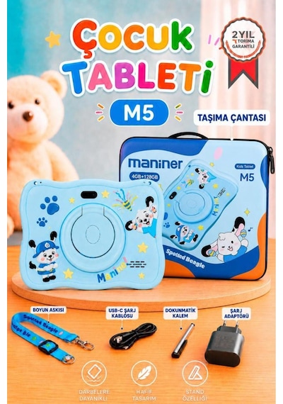 Maniner M5 4 GB 128 GB Kılıflı Çocuk Tableti