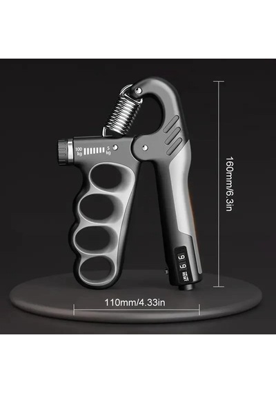 Valkyrie Sayaçlı Ergonomik 5-100kg El Yayı Bilek Güçlendirici Fitness Egzersiz Spor Aleti Sayaçlı Xl Boy Gi Gri