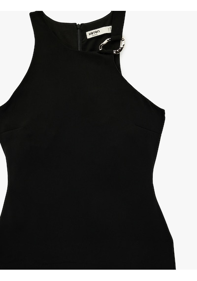 Koton Halter Yaka Metal Aksesuarlı A Kesim Kolsuz Uzun Elbise Siyah 6sak80112uw Siyah Koton Halter Yaka Metal Aksesuarlı A Kesim Kolsuz Uzun Elbise Siyah 6sak80112uw Siyah