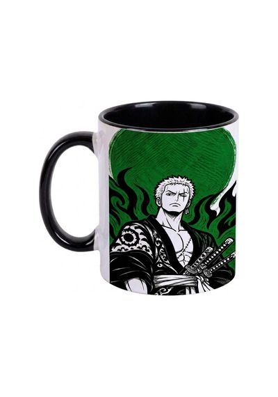 Anime Severlere Özel One Piece Zoro Desenli Hediye Seti Termos, Kupa, Bardak Altlığı 3'lü Hediye Paketi