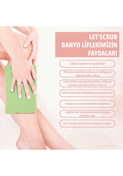 Let'scrub Tüm Cilt Tiplerine Uygun Süper Esnek Banyo ve Duş Lifi
