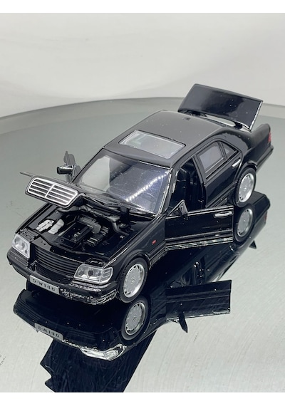 1.24 Ölçek Mercedes 500sel Metal Sesli Işıklı Oyuncak Araba - Siyah