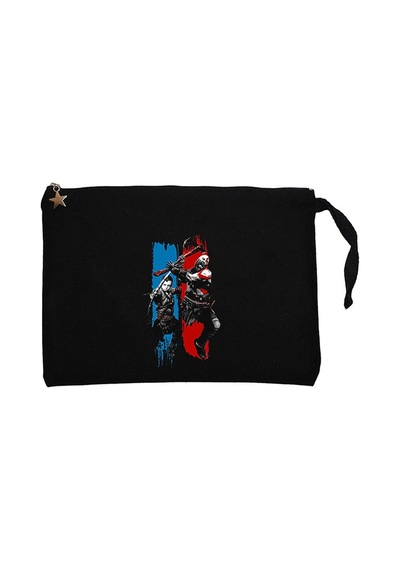 God Of War Atreus Kratos Family Siyah Clutch Cüzdan / El Çantası Siyah