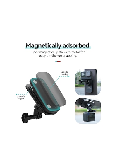 Aksiyon Kameralar İçin Manyetik Sırt Çantası Klipsi Gopro, Osmo Action Ve Insta360 Uyumlu