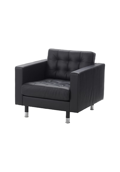 Ikea Beyaz Konforlu Berjer Koltuk - Tekli Deri Koltuk