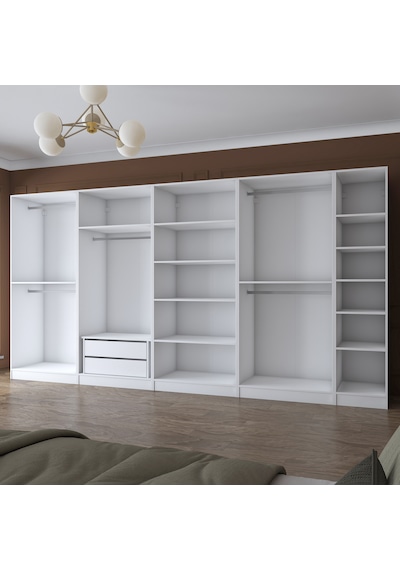 Rani Ba154 Geniş Gardırop Elbise Dolabı 9 Kapaklı 2 Çekmeceli 13 Raflı 5 Askılı Modüler Dolap Beyaz Rani Ba154 Geniş Gardırop Elbise Dolabı 9 Kapaklı 2 Çekmeceli 13 Raflı 5 Askılı Modüler Dolap Beyaz