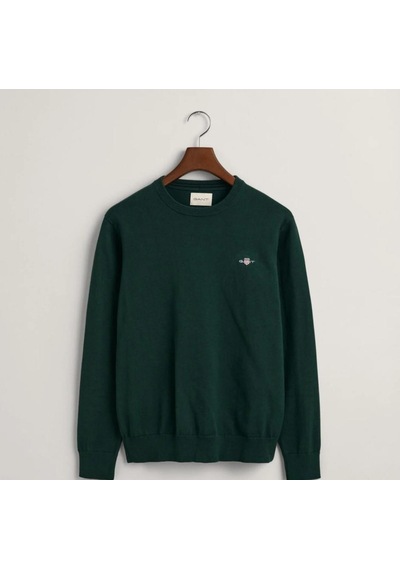 Gant Erkek Yeşil Regular Fit Bisiklet Yaka Kazak - Dokuma Yeşil