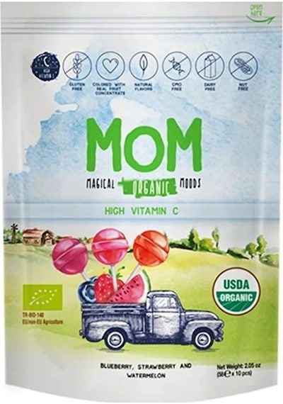 Meyve Aromalı Organik Lolipop 10'lu 100 G