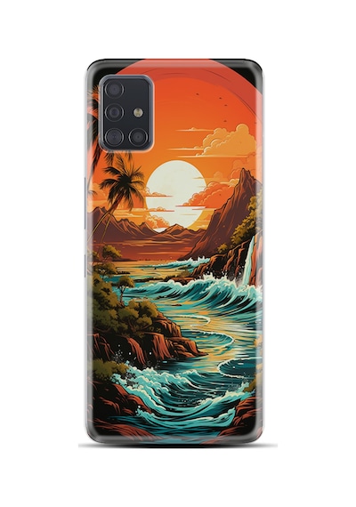 Samsung Samsung Galaxy Uyumlu A31 Kılıf Boutique Baskılı Resimli Retro Mountain Pcode -079