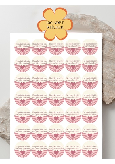 100 Adet Teşekkür Ederiz Stickers Paketleme Kargo Çıkartma Pyt4k1