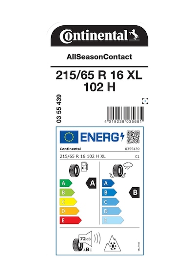 Continental 215/65R16 102H XL Allseasoncontact M+S Dört Mevsim Lastiği 2025