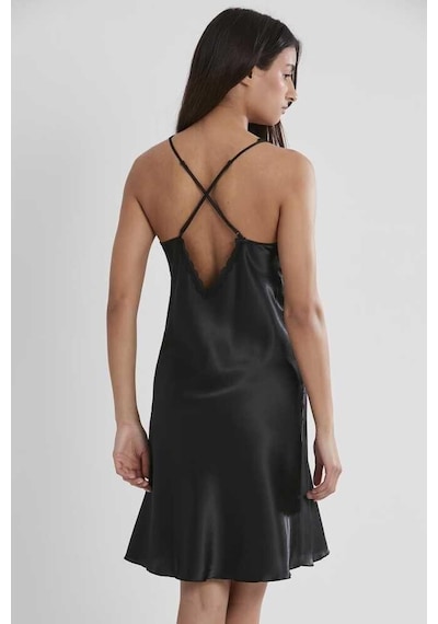 Pierre Cardin Saten Gipürlü Kadın Gecelik 690 Bordo