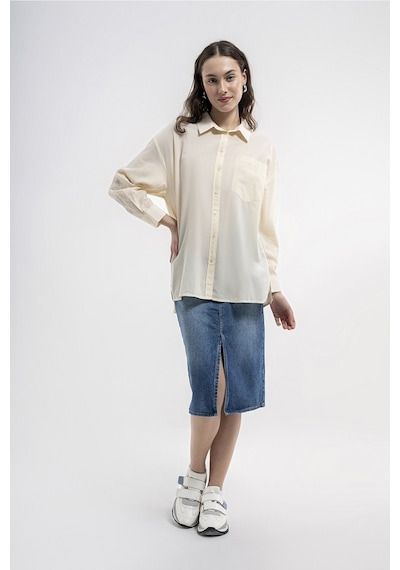 Loft Regular Fit Kadın Gömlek Lf2036562 Ekru