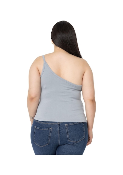 Disentis Büyük Beden Tek Omuz Dekolteli Viskon Gri Body-gri Gri