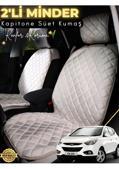 Hyundai İx35 Uyumlu 2'li Süet Oto Koltuk Minderi Terletmez Universal Oto Koltuk Kılıfı A4