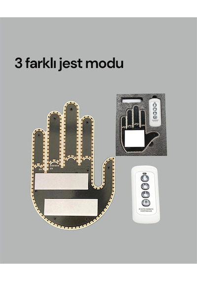 Kablosuz Kumandalı Led Jest Işığı - 3 Modlu Araba Arkası Mesaj Işığı, 203 Led İle Yüksek Parlaklık Çok Renkli