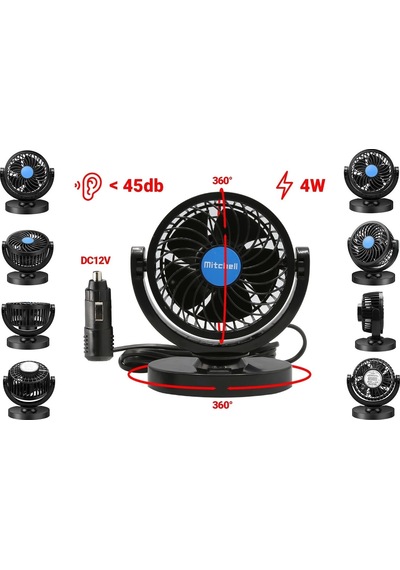 Mitchell Hx-t305 12v 4 İnç Hızkı Turbo Gibi Araç Fanı Araç Vantilatör Serinliğin Yeni Adı