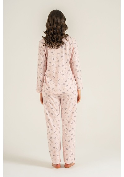 Rolypoly Anne Kız Hearts Pembe Gömlek Pijama Takımı Rp3903-a-v1 Rp3903-a-v1