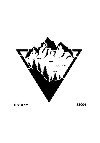 Airbrush Tattoo Kamp Ve Doğa Stencil Süsleme Ve Boyama Kalıbı