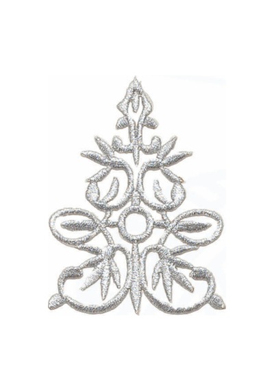 Ütü İle Yapışan Gümüş İşlemeli Motif Patch En:7cm Boy:9.5cm 1 Adet - 691682083