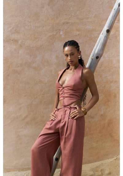 Mai Collection Mai Studios Co. Lvdovila Tarçın Keten Crop Yelek Pantolon Takım Tarçın Mai Collection Mai Studios Co. Lvdovila Tarçın Keten Crop Yelek Pantolon Takım Tarçın