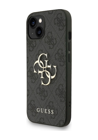 Apple Uyumlu iPhone 14 Kılıf Guess Lisanslı Bilek Askı İpli Metal 4g Ve Yazı Logolu Kapak Siyah