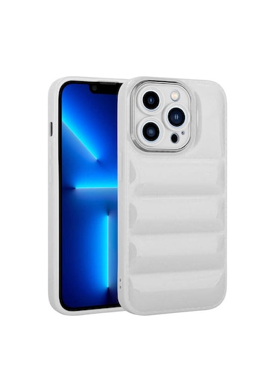 Zore İphone 13 Pro Max Uyumlu Kamera Korumalı Parlak Aihttg'li Ogaa Galya Kılıf-beyaz