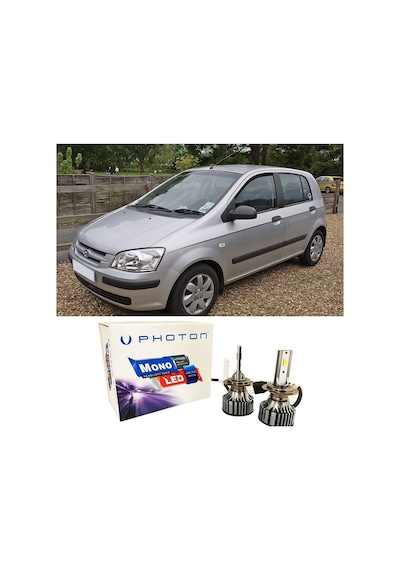 Hyundai Getz Uzun + Kısa Far Ampulü H4 Mono Yeni Seri Beyaz 2002-2009