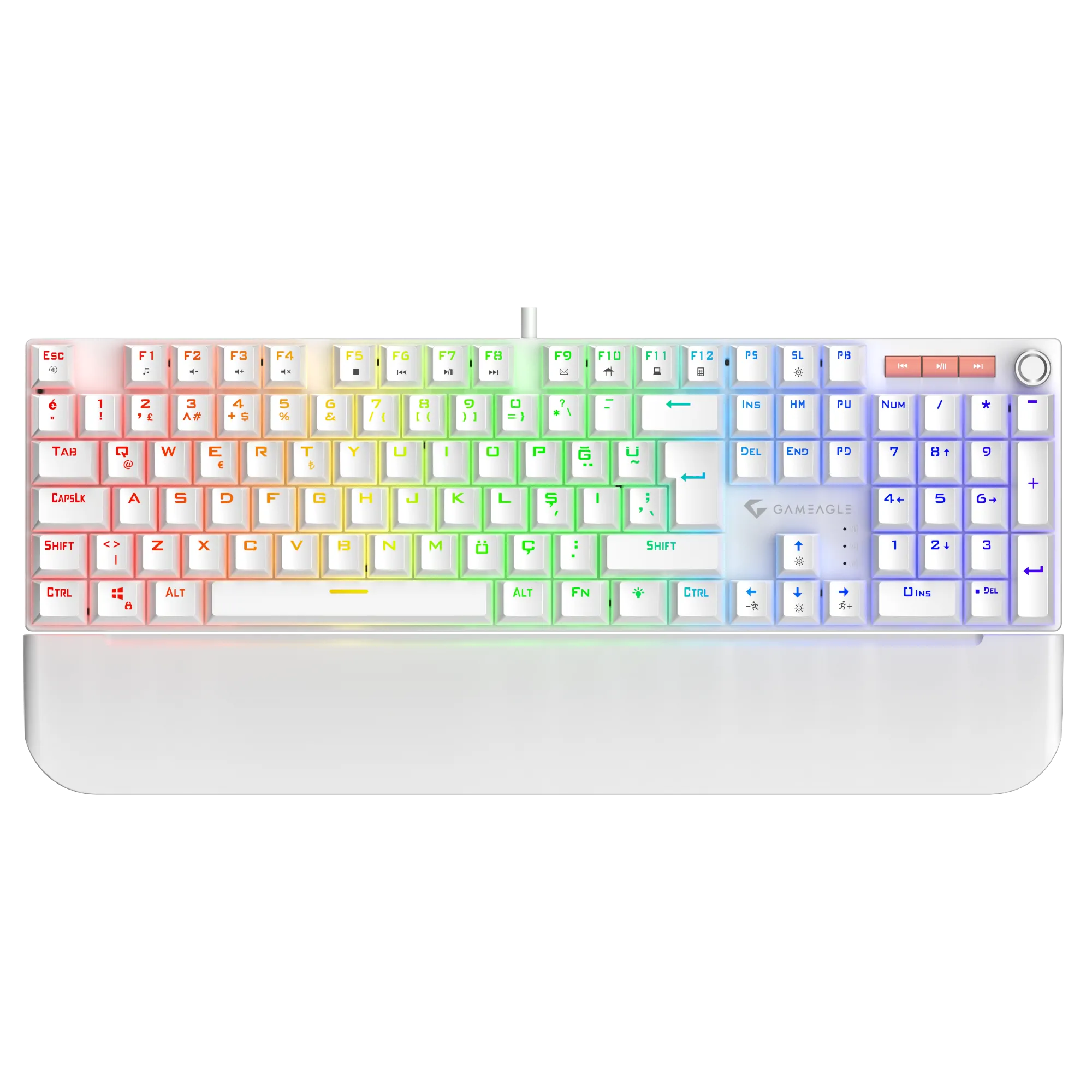 Apex Red Switch Mekanik Klavye Bilek Destekli Full Anti-ghosting Rainbow Gaming Klavye Oyuncu Klavyesi Ses Tekerleği Metal