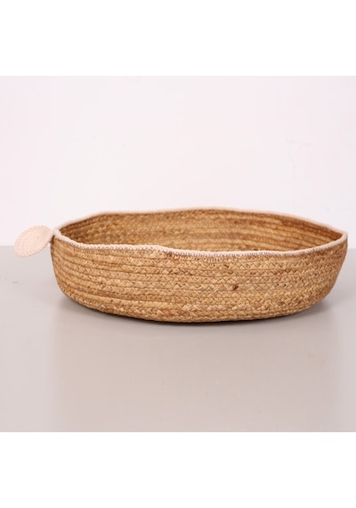 Azelya 50x13 Cm Su Sümbülü Sepet& Duvar Tabağı Bej