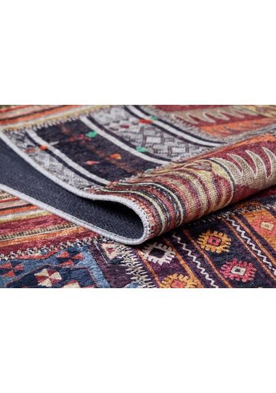 140x200 Cm Hangzhou Bordo Patchwork Yün El Dokuma Modern Geometrik Etnik Eskitme Desenli Boho Oturma Odası Salon Yollu Genel