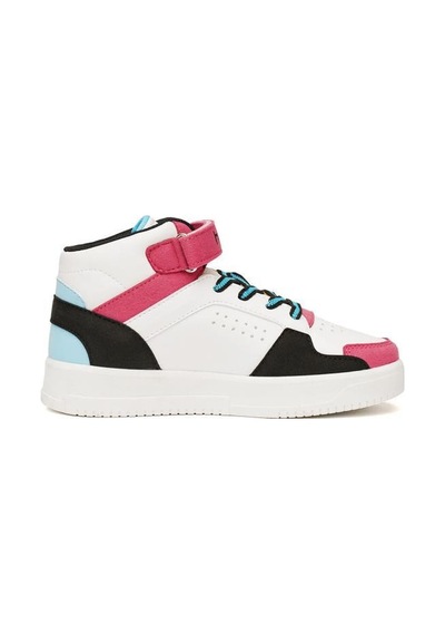 Hummel Courfu Jr 900553-9047 Beyaz & Siyah & Pembe Kız Çocuk Günlük Spor Ayakkabı Beyaz