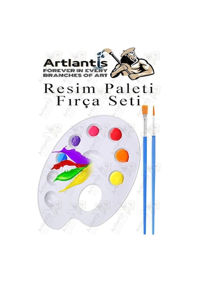 Resim Paleti Ve Resim Fırça Seti 1 Paket Artlantis Ressam Paleti Boyama Fırçası Akrilik Boya Guaj Boya Suluboya