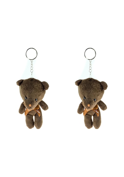 Pelüş Ayıcık Anahtarlık İkili Set Koyu Kahve 12 Cm