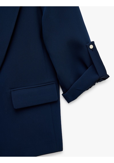 Koton Şal Yaka Kıvırmalı 3/4 Kol Detaylı Cepli Oversize Blazer Ceket Lacivert 6wak50048uw Lacivert Koton Şal Yaka Kıvırmalı 3/4 Kol Detaylı Cepli Oversize Blazer Ceket Lacivert 6wak50048uw Lacivert