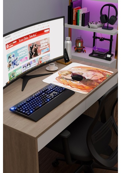 Thoma Genshin Impact Anime Oyuncu V5 - 48x40 Xl Gaming Mouse Pad Fare Altlığı