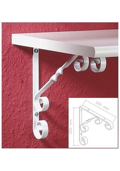 Burgulu Dekoratif Raf Altı Raf Ayağı Konsol Beyaz 20 Cm N11.27801